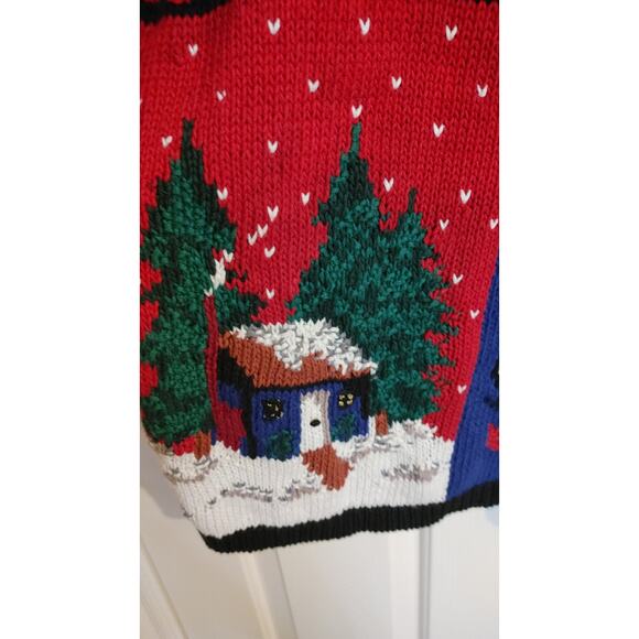 Work in Progress Gladys Bagley Sweater Christmas Ramie Medium 10-12 - Picture 4 of 5